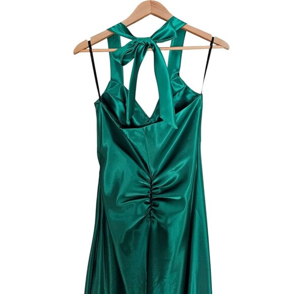 Women's - Jessica McClintock for Gunne Sax Green Satin Formal Gown, Size 7/8 - Picture 10 of 16